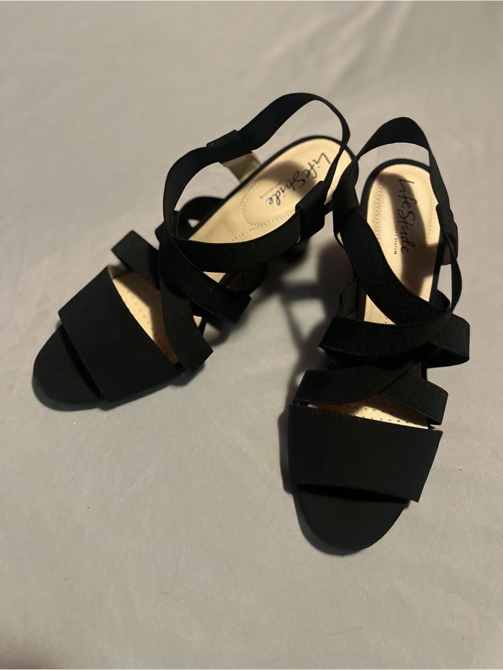 Life Stride Charlotte Black Size 9 Heeled Sandals for Women